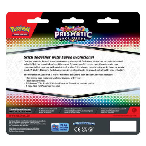 Pokémon TCG: Scarlet & Violet Prismatic Evolutions Tech Sticker Collection (Set of 3)